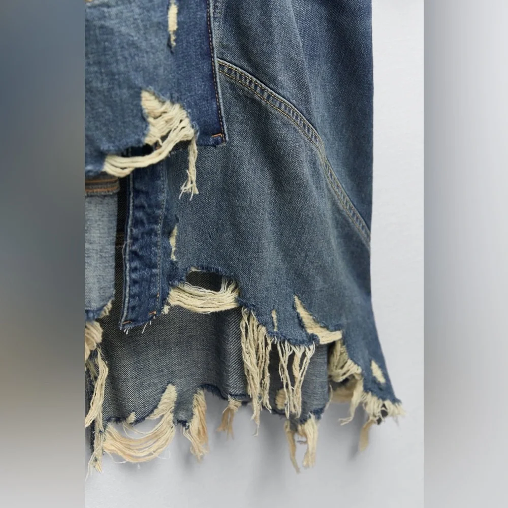 Zara Ripped Denim Jacket Dress - Picture 14 of 15